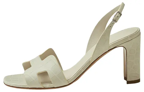HERMES Eternite 80 One Strap Sandals Women's Beige