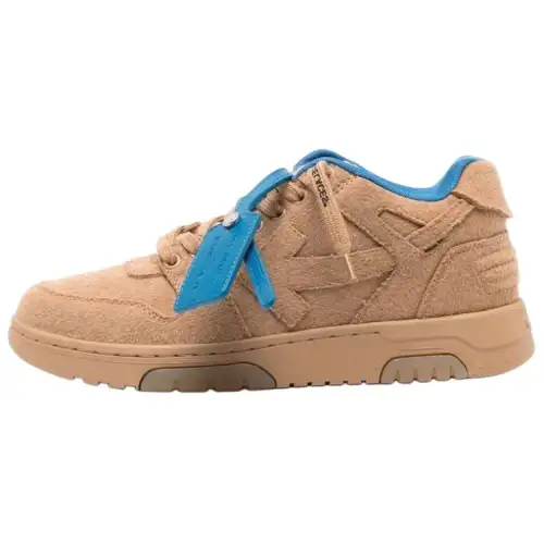 OFF WHITE Out Of Office Ooo Low Tops Camel Blue Wool
