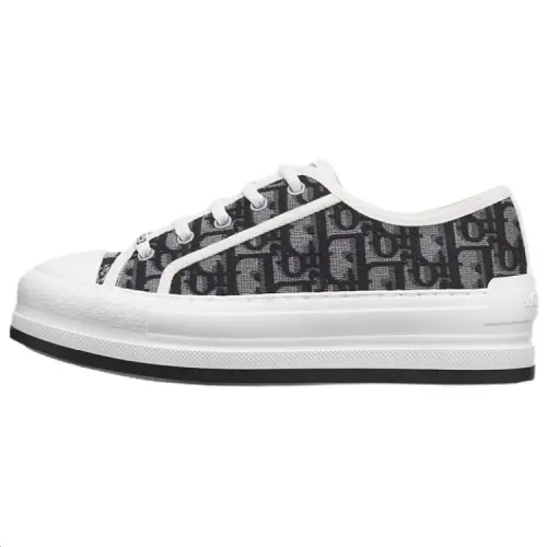 DIOR Walk'n'Dior Low top Canvas Shoes 4.5cm Women's Dark Gray