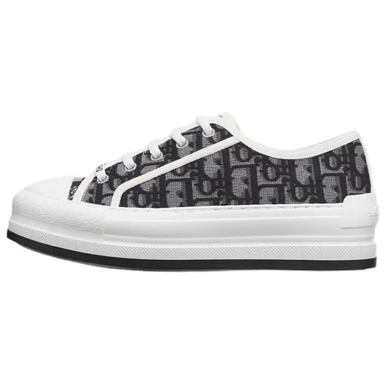 DIOR Walk'n'Dior Low top Canvas Shoes 4.5cm Women's Dark Gray
