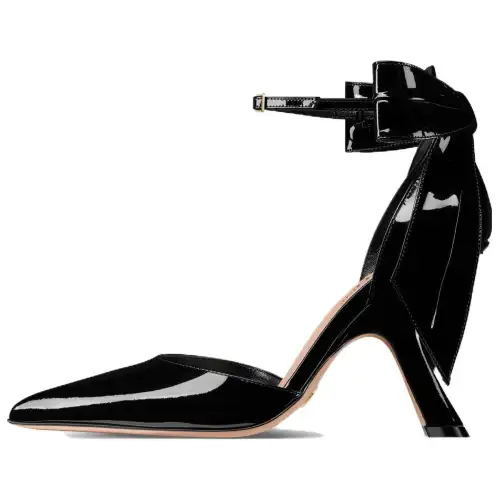 DIOR Patent Leather Slim Heel High Heels 10cm Women's Black