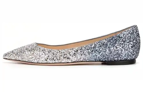 Jimmy Choo Romy Flat Women's Casual Shoes Women's Silver Blue Gradient