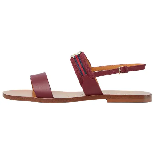 GUCCI Interlocking Leather One Strap Sandals Women's Red
