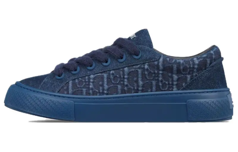 DIOR B33 Platform Shoes Low top Canvas Shoes Men's Blue
