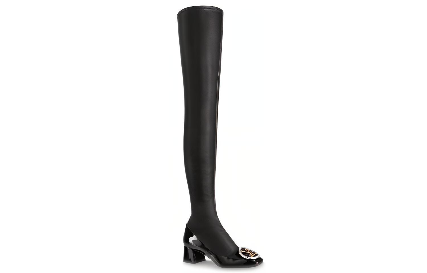 LOUIS VUITTON Madeleine High Top Logo Boots 'Black' Women's