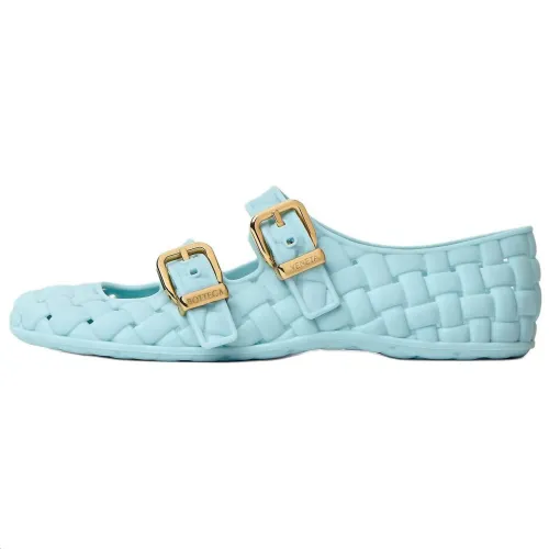 Bottega Veneta Amy Flat Mary Jane Shoes Women's Sky Blue
