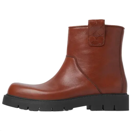 Bottega Veneta Haddock Ankle Boots 4.5cm Men's Red Brown