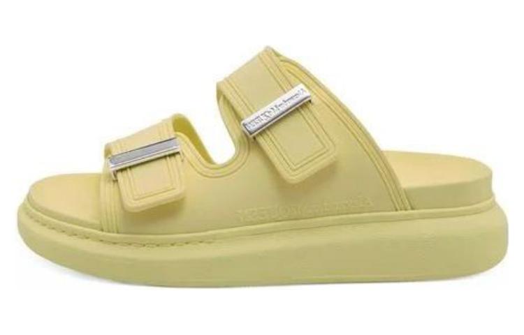 Женские шлепанцы Alexander McQueen Hybrid (желтые)