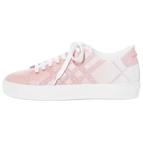 Burberry Westford Perforated Check Low Top Pink White Women's
