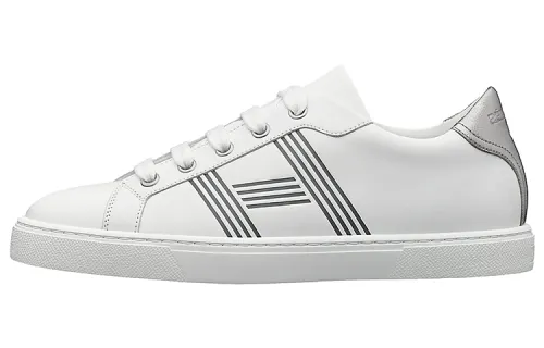 HERMES Avantage Cow Leather Sports Low top Stylish Skateboarding Shoes Women's White