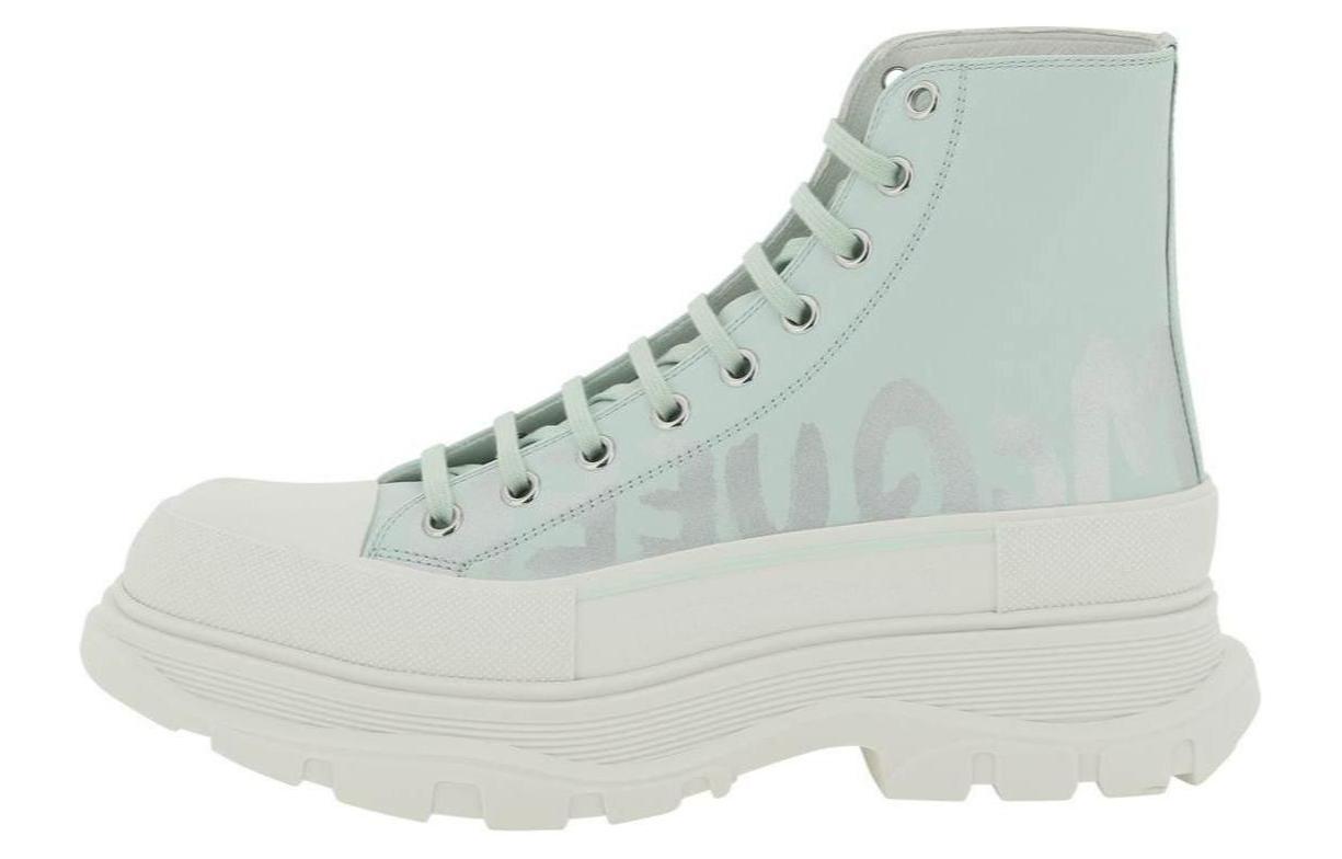 Мужские ботинки Alexander McQueen Tread Slick (бело-зеленые)