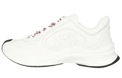 GUCCI RUN Leather Low top Sports Casual Shoes Men's White