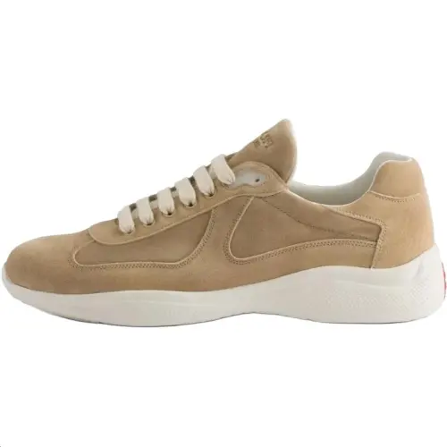 PRADA America's Cup Suede Low top Casual Shoes Men's Light Beige