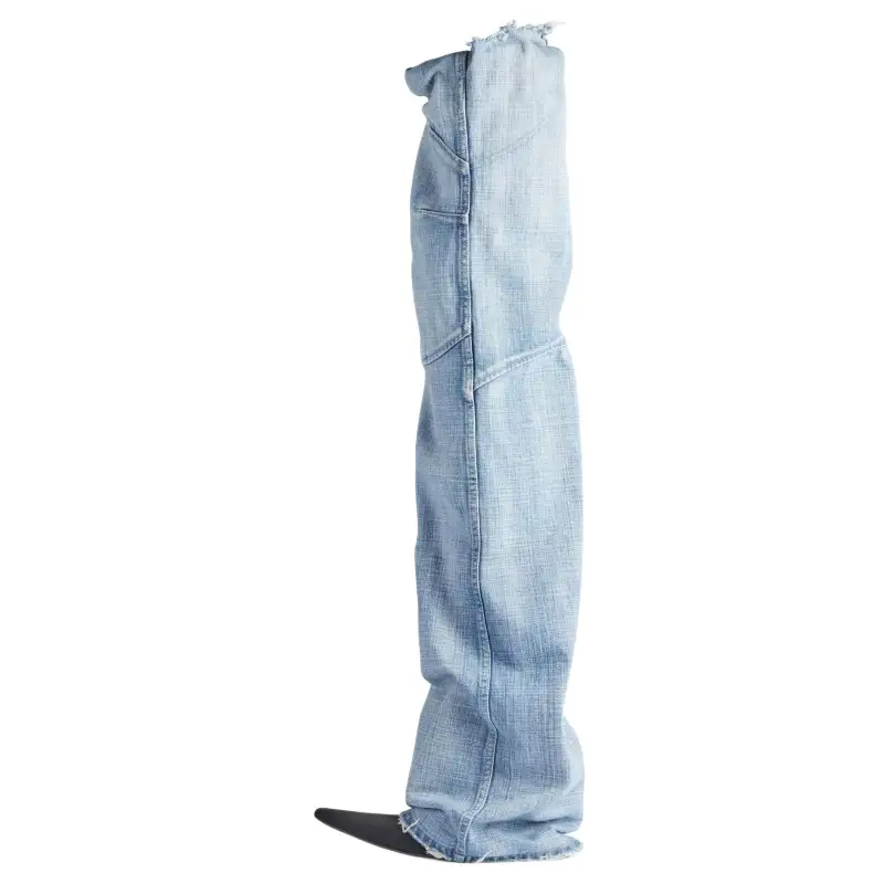 Balenciaga Denim Panelled Pointed Toe Boots Women's