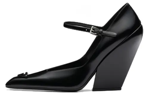 PRADA Brushed Leather Pumps 'Black' Women's