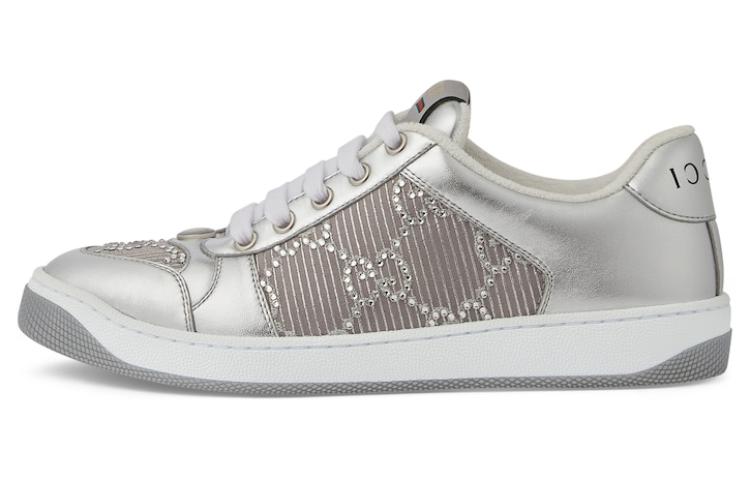Gucci Wmns Screener 'GG Crystals - Silver' Women's