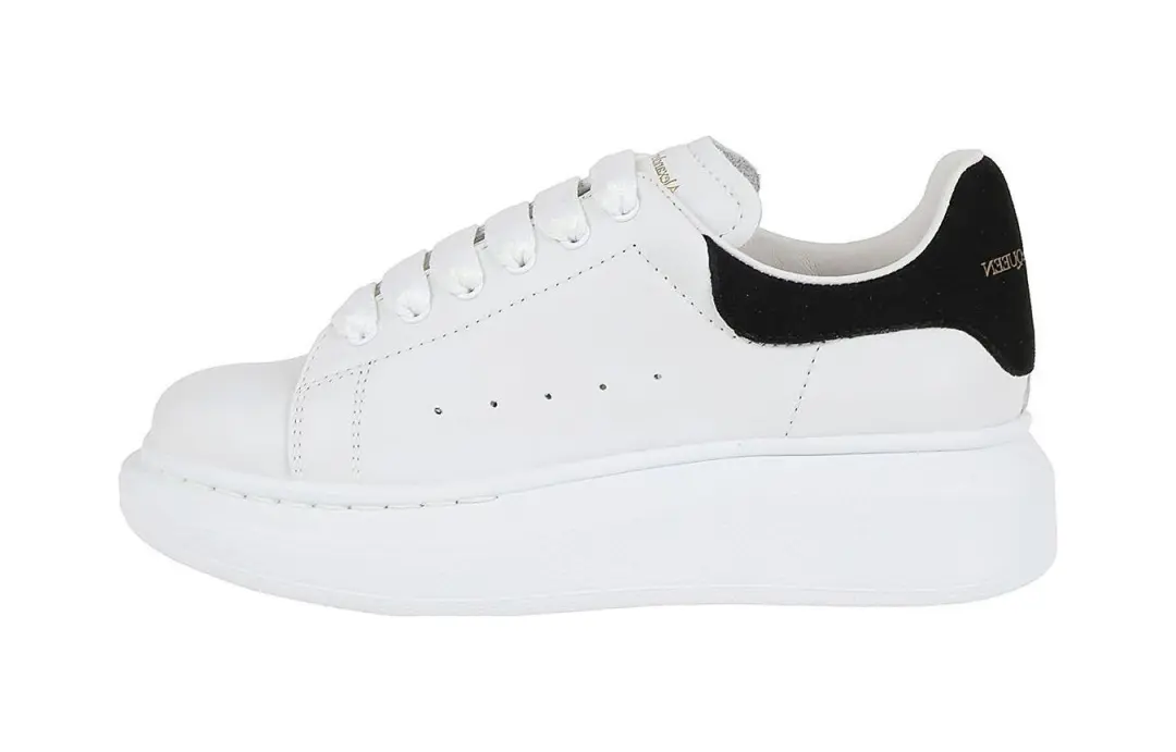 Alexander McQueen Oversized Sneaker Low top Stylish Skateboarding Shoes Black White Children Aged 3 7 Years Old