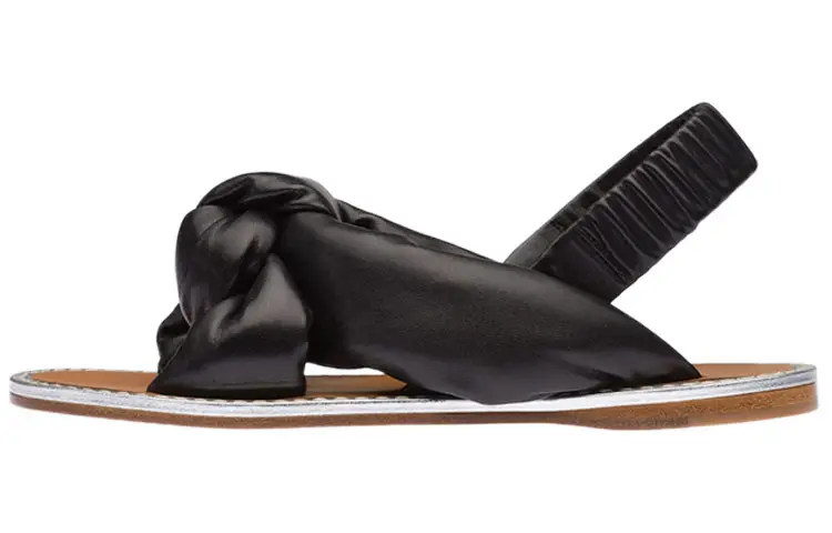 MIU MIU Nappa One Strap Sandals Women's Black