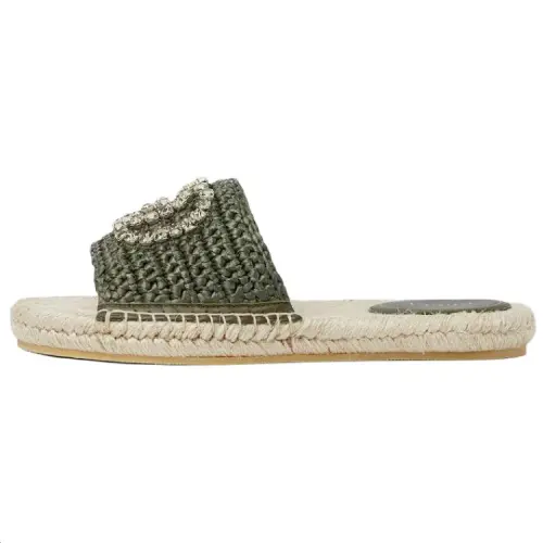 GUCCI Interlocking Slide Slippers Women's Green