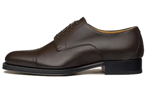 HERMES Leather Dress Shoes Men's Dark Brown