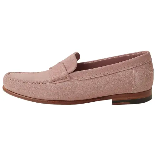 HERMES Kennedy Calfskin Casual Shoes Women's Pink