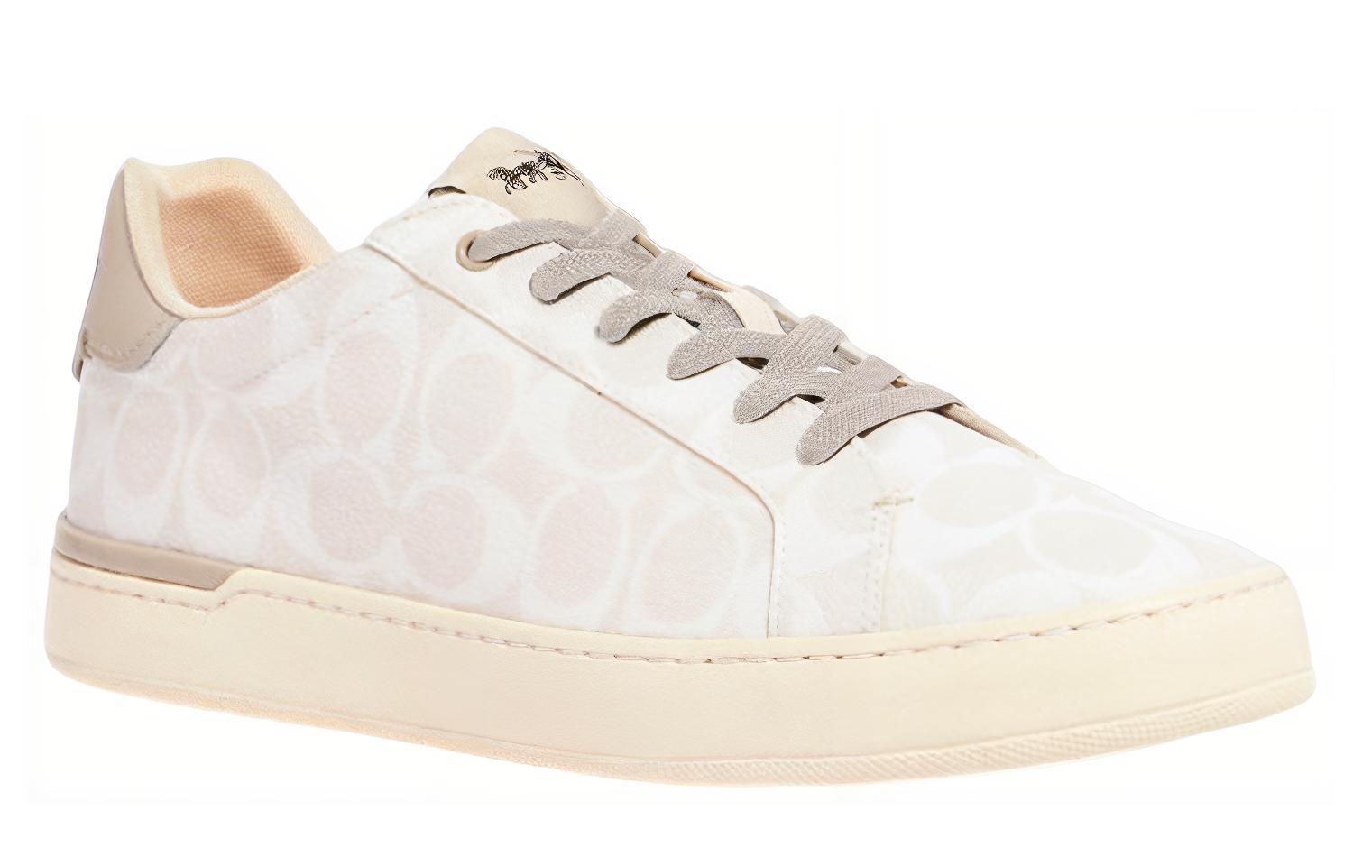 COACH Clip Canvas Low top Skateboard Shoes Men's Chalk