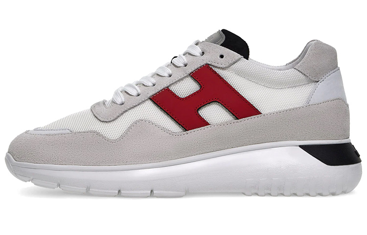 HOGAN Interactive³ Leather Low top Sports Casual Shoes Men's Gray Red