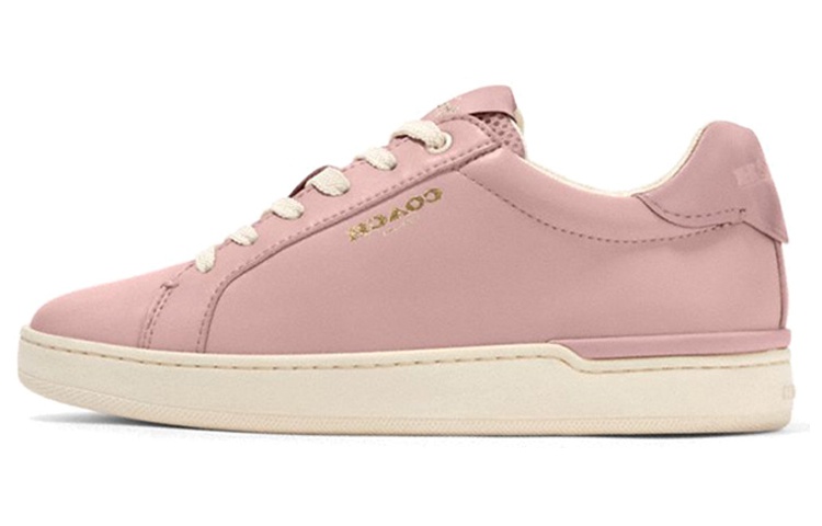 COACH Clip Leather Low top Skateboard Shoes Women's Pink