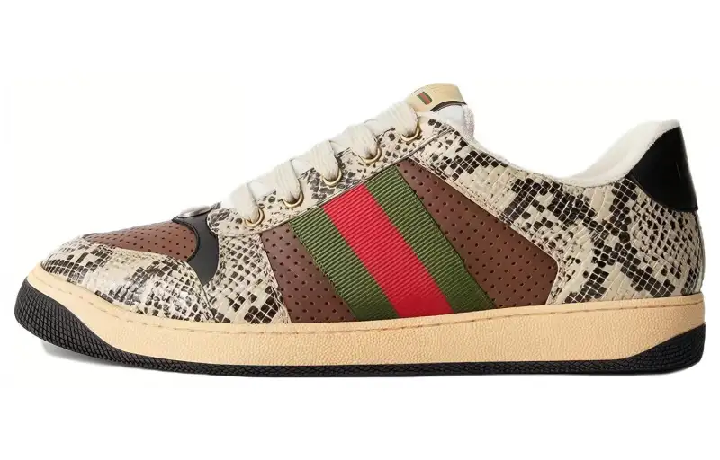 GUCCI Screener Distressed Shoes Low top Skateboard Shoes Women's Multicolor