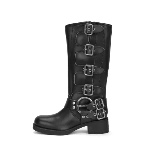 MIU MIU Buckle-detail Leather Boots