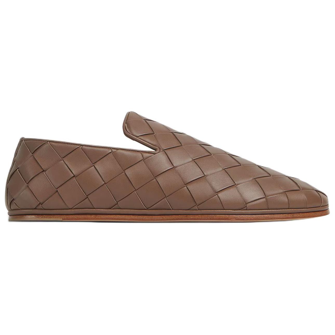 Мужские слипоны Bottega Veneta Intrecciato Sunday (коричневые) — фото 2