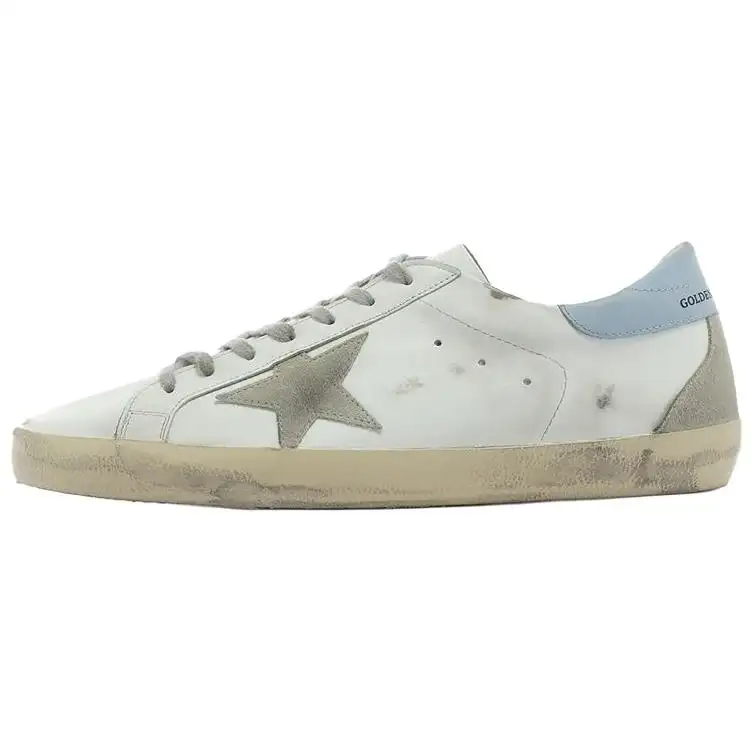 Golden Goose Super Star Classic Stylish Skateboarding Shoes Women's White Distressed