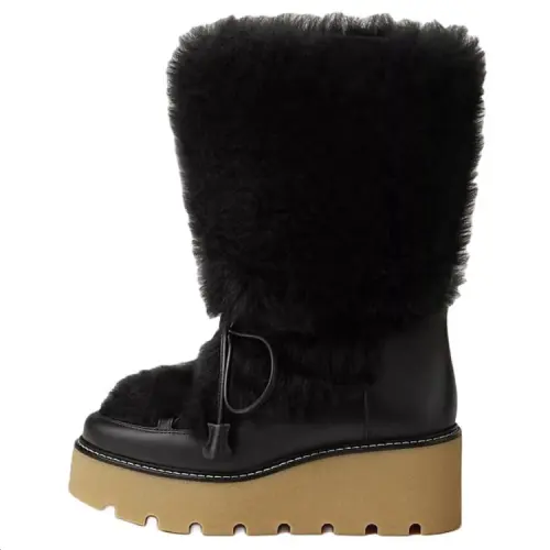 HERMES Latitude Short Snow Boots 6.5cm Women's Black