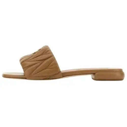 MIU MIU Slide Slippers Women's Brown