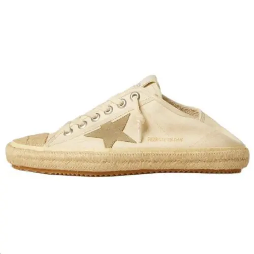 Golden Goose V Star Sabot Low top Canvas Shoes Women's Beige