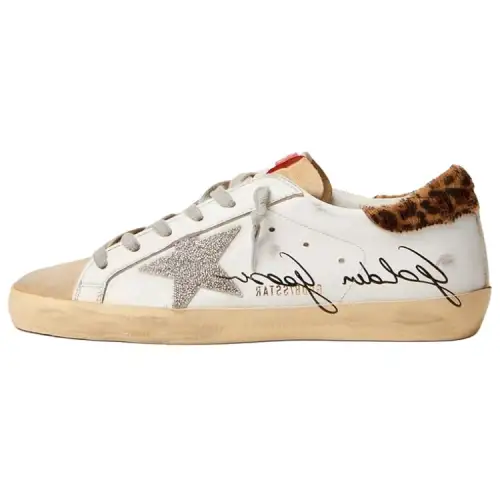Golden Goose Super Star Cow Leather Low top Skateboard Shoes Women's Ecru Distressed