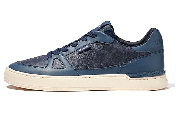 COACH CitySole Leather Lace Up Low top Stylish Skateboarding Shoes Men's Denim