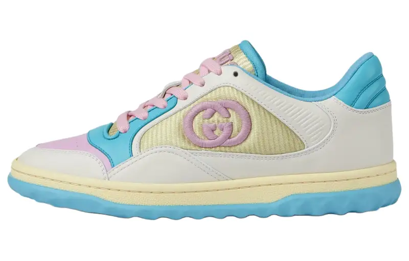 GUCCI Women's MAC80 Sneaker Pastel Pink And Light Blue Leather