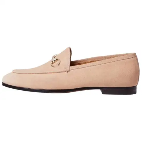GUCCI Jordaan Suede Loafers Women's Pink