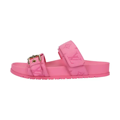 LOUIS VUITTON Bom Dia Slide Slippers Women's Rose Pink
