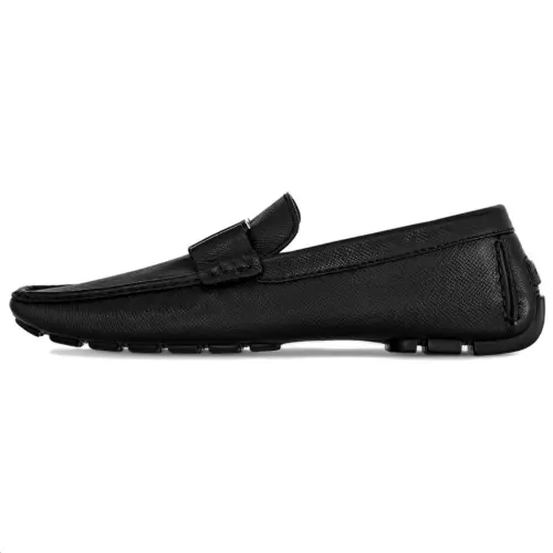 LOUIS VUITTON Monte Carlo Leather Loafers Men's Black