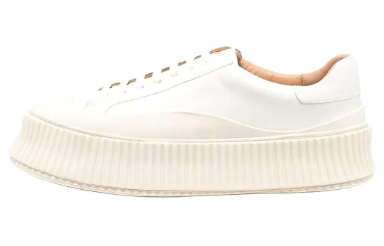 JIL SANDER Leather Flatform Sneakers