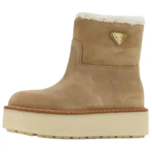 PRADA Short Snow Boots Women's Brown