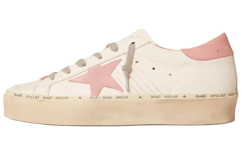Golden Goose Hi Star White Pink Women's