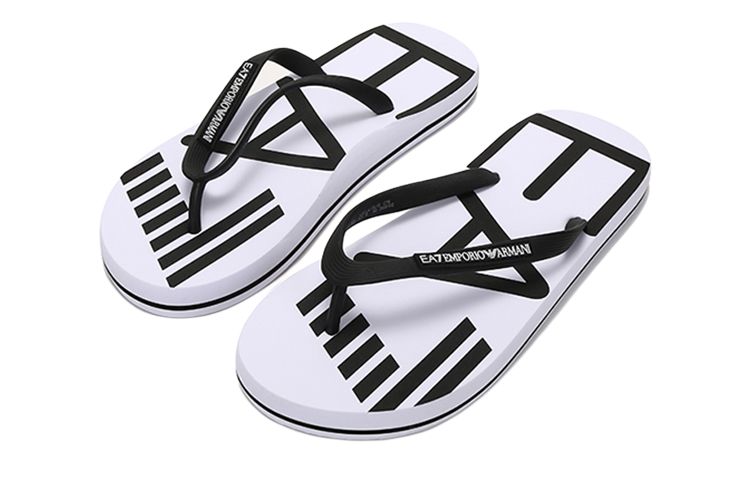 EMPORIO ARMANI EA7 Flip Flops Men's White Black