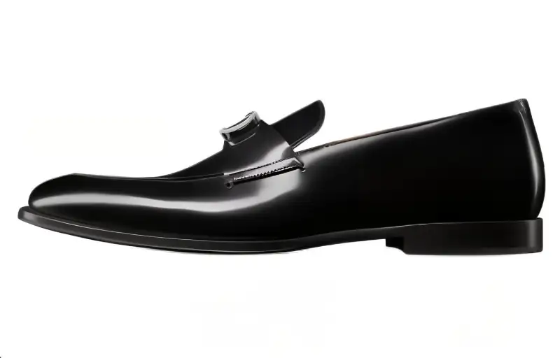 DIOR Timeless Cow Leather Loafers Men's Black