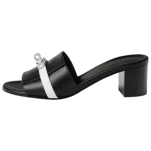 HERMES Gigi Slide Slippers 5cm Women's Black