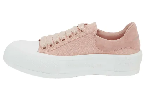 Alexander McQueen Alexander McQueen Deck canvas spliced thick sole casual low-top fashion sneakers women's pink