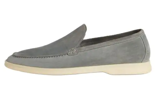 Loro Piana Summer Walk Suede Casual Shoes Men's Gull Gray