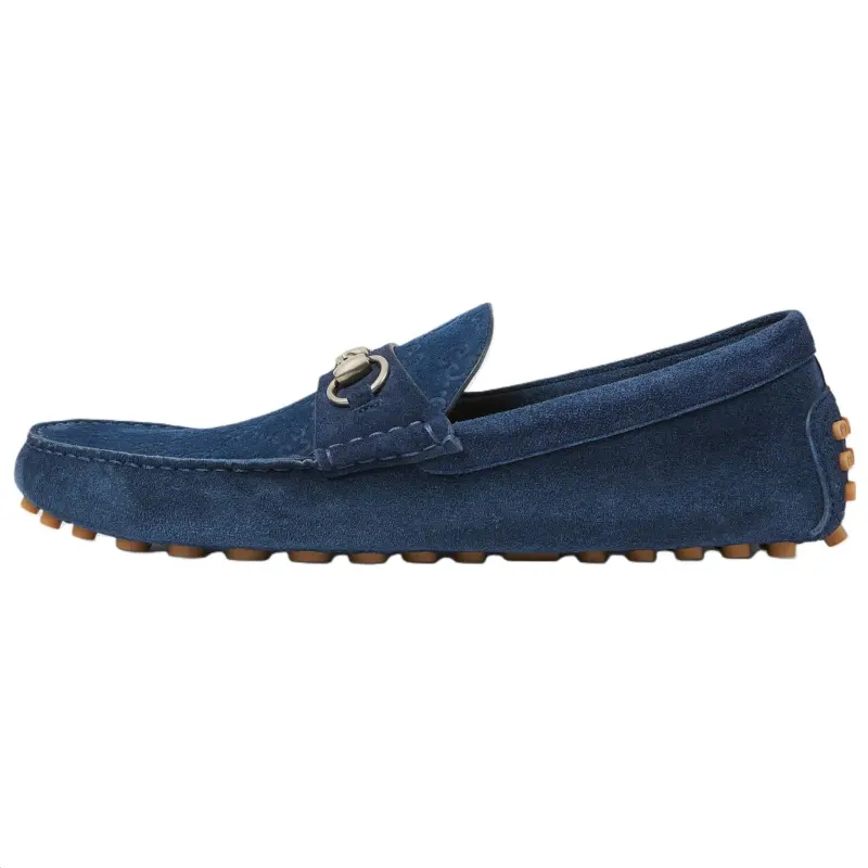 GUCCI Horsebit Gommino Loafers Men's Dark Blue